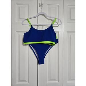 Unknown brand large women's blue and yellow bikini